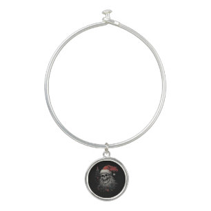 Skeleton Skull Funny Merry Christmas Santa Matchin Bangle Bracelet