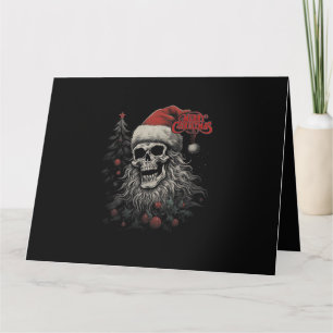 Skeleton Skull Funny Merry Christmas Santa Matchin Card