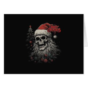 Skeleton Skull Funny Merry Christmas Santa Matchin Card