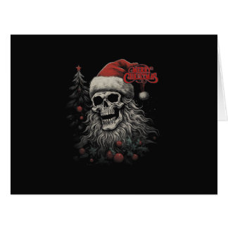 Skeleton Skull Funny Merry Christmas Santa Matchin Cards