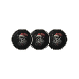 Skeleton Skull Funny Merry Christmas Santa Matchin Golf Ball Marker