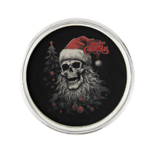 Skeleton Skull Funny Merry Christmas Santa Matchin Lapel Pin