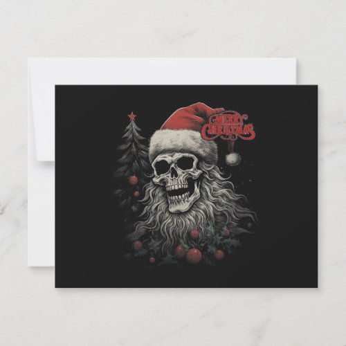 Skeleton Skull Funny Merry Christmas Santa Matchin Save The Date