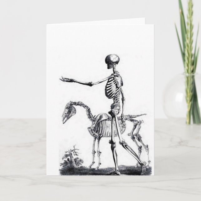 Skeleton skull Halloween Day of the Dead print Card (Front)