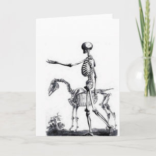 Skeleton skull Halloween Day of the Dead print Card