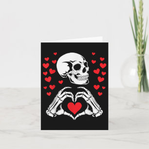 Skeleton Skull Hands Heart Valentines Day Funny Bo Card