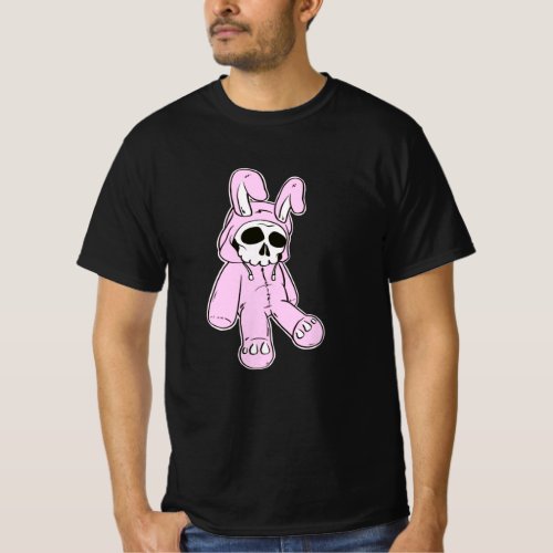 Skeleton Skull Pink Dead Hare Costume Rabbit Bunny T_Shirt