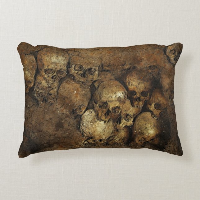 Skeleton Skulls Horror Pillow (Front)