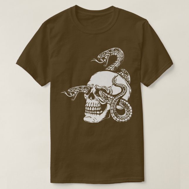 Skeleton Snake Gothic Horror Satanism Occult Devil T-Shirt (Design Front)