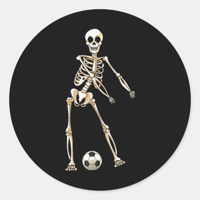 Skeleton Soccer Halloween Flossing Dance Cosplay Classic Round Sticker (Front)