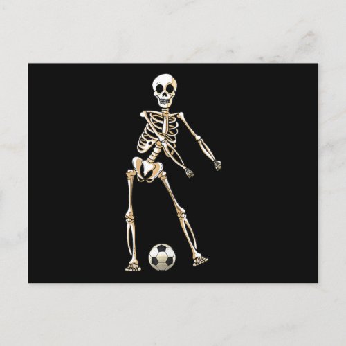 Skeleton Soccer Halloween Flossing Dance Cosplay Holiday Postcard