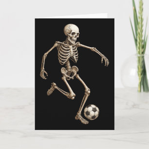 Skeleton Soccer Retro Halloween Costume Funny Men  Card
