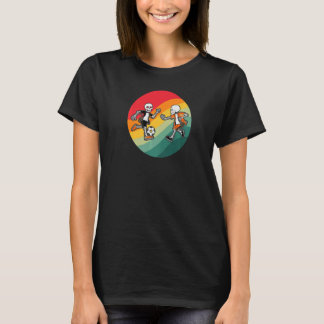 Skeleton Soccer Skeleton Football Halloween Spoo T-Shirt