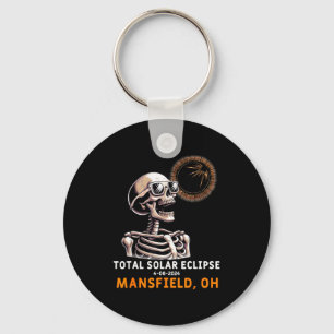 Skeleton Solar Eclipse Mansfield Ohio Keychain