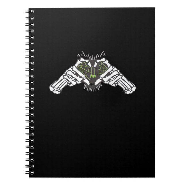 Skeleton Spider Heart Retro Classic Style Notebook (Front)
