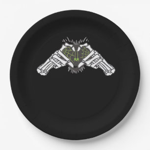 Skeleton Spider Heart Retro Classic Style Paper Plates