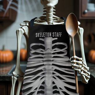Skeleton Staff Custom Halloween Apron