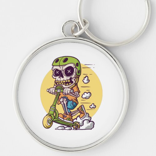 SKELETON STUNT SCOOTER KEYCHAIN