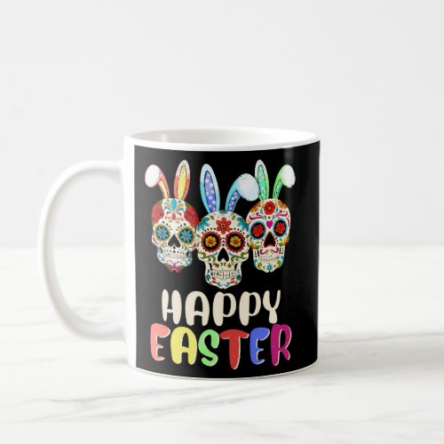 Skeleton Sugar Skull Happy Easter Bunny Ears Coffee Mug