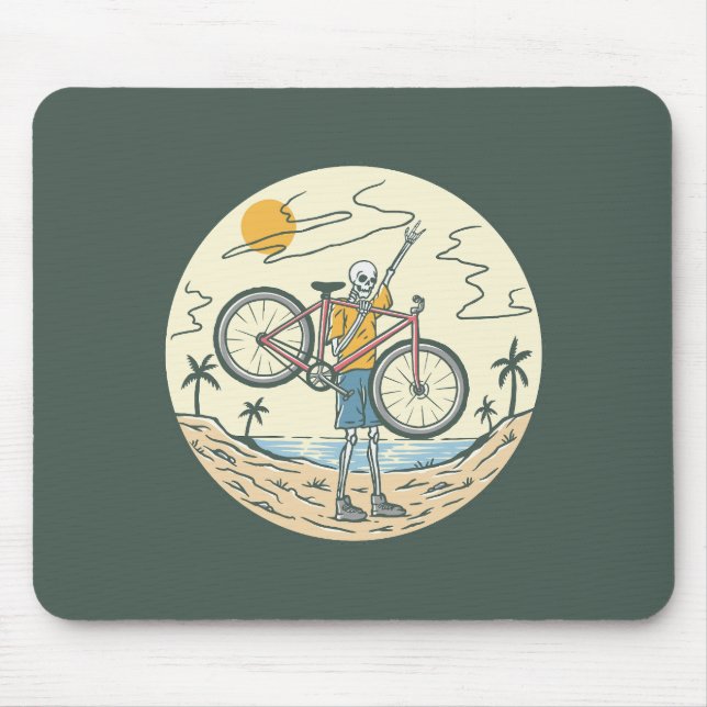 Skeleton Summer Bike Mouse Pad (Front)