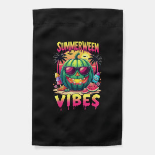 Skeleton Summer Summerween Vibes Watermelon Jack-O Garden Flag