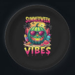 Skeleton Summer Summerween Vibes Watermelon Jack-O Paper Plates<br><div class="desc">Skeleton Summer Summerween Vibes Watermelon Jack-O-Lantern</div>