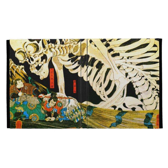 Skeleton Summoned by Witch Kuniyoshi Fine Art iPad Folio Cover (Opened)