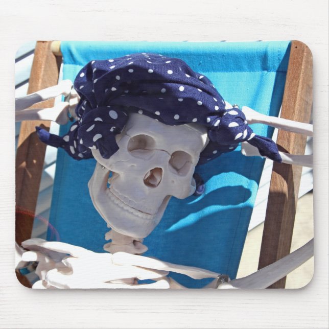 Skeleton Sun Bather Mouse Pad (Front)
