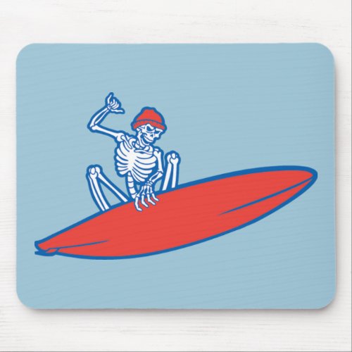 Skeleton Surfer Mouse Pad