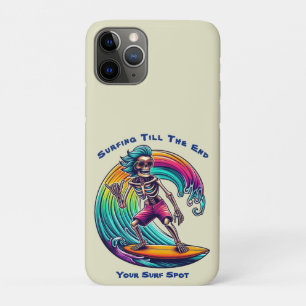 Skeleton Surfer Riding A Wave iPhone 11 Pro Case
