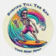 Skeleton Surfer Riding A Wave Classic Round Sticker | Zazzle