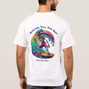 Skeleton Surfer Riding A Wave T-Shirt