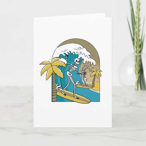 SKELETON SURFERS CARD