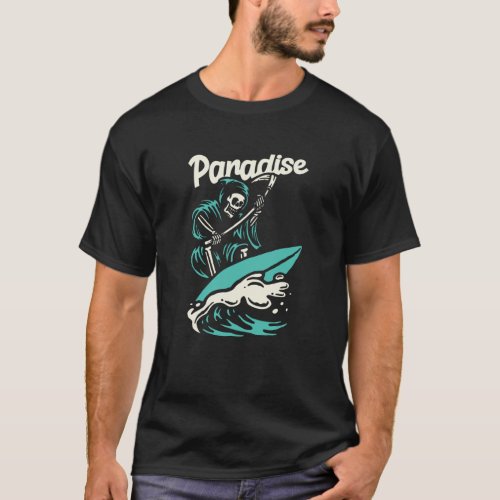 SKELETON SURFING IN PARADISE T_Shirt