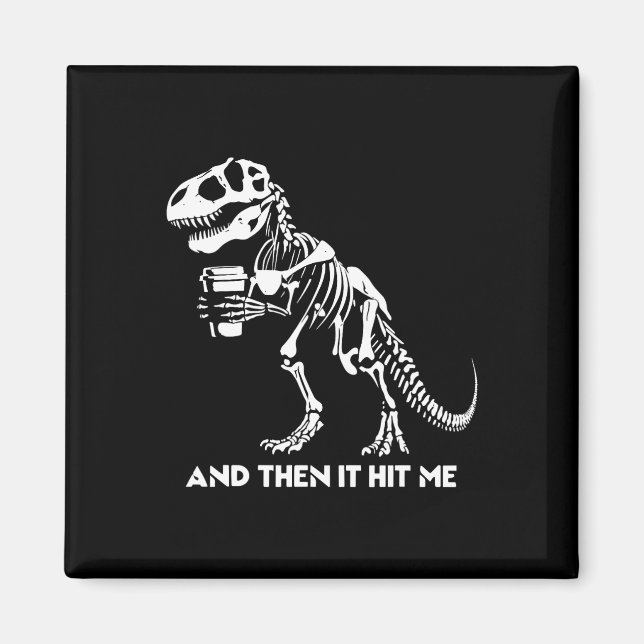 Skeleton T-rex Dinosaur Halloween Men Women Funny  Magnet (Front)
