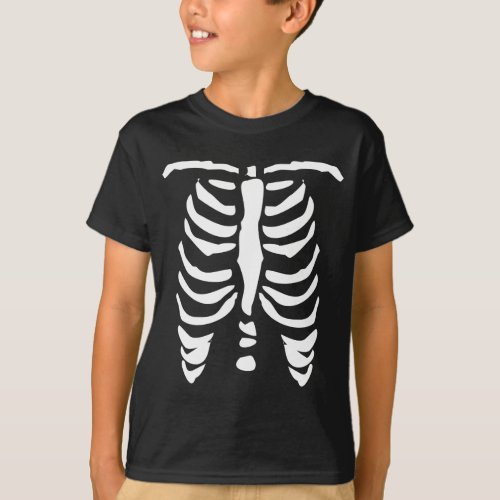 Skeleton t shirt for kids  Halloween Ribcage