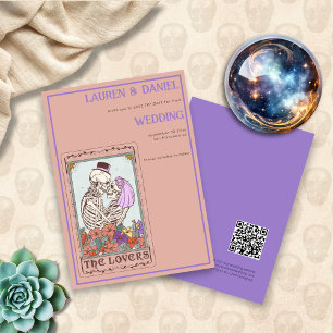Skeleton Tarot QR Gothic Wedding Save The Date