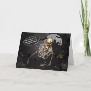 Skeleton Tells a Funny Joke for Halloween Card
