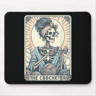 Skeleton The Crocheter Mom Tarot Card Knitter Croc Mouse Pad
