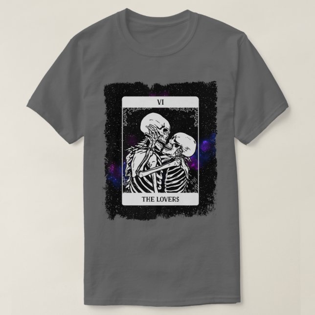 Skeleton The Lovers Tarot Card Deck Galay Design M T-Shirt (Design Front)