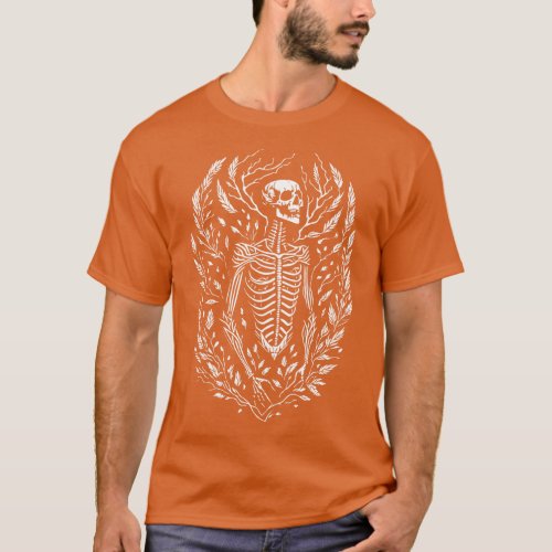 Skeleton the woodcut tattoo style T_Shirt