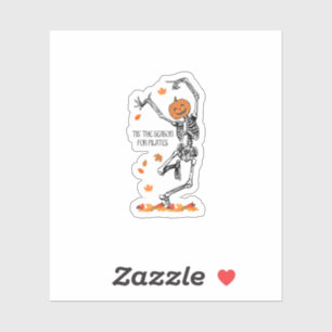 Skeleton Tis The Season For Pilates Meditation Hal Sticker