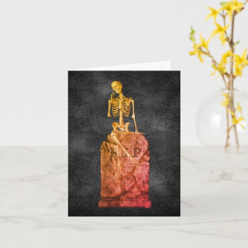 Skeleton Tombstone Cute Halloween Note Card