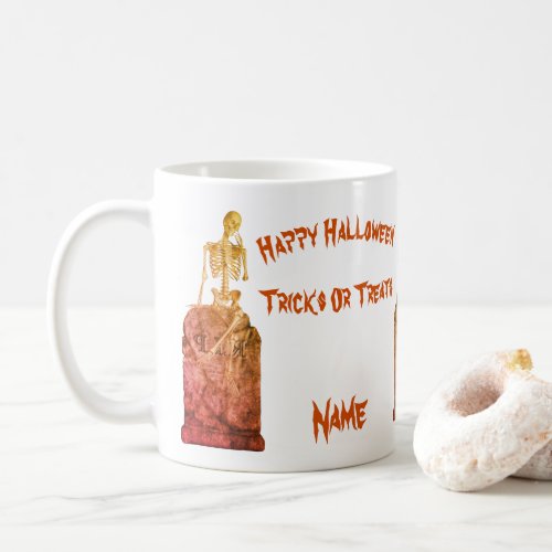 Skeleton Tombstone Halloween Funny Personalized Coffee Mug
