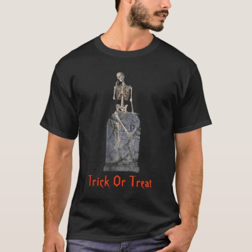 Skeleton Tombstone Halloween T_Shirt