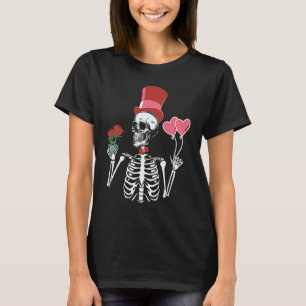 Skeleton Top Hat Rose Valentines Day Skeleton Bone