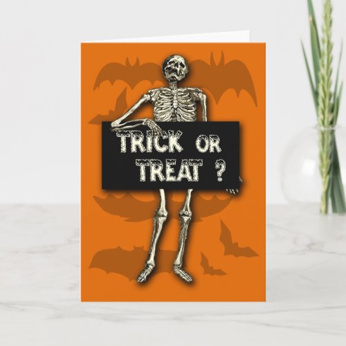 Skeleton Trick or Treat Halloween Cards