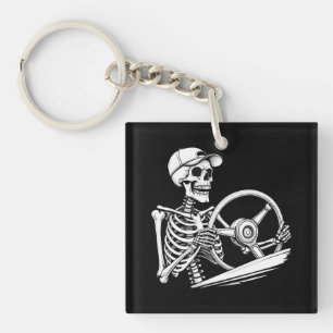 Skeleton Truck Driver - Funny Big Trucking Trucker Keychain