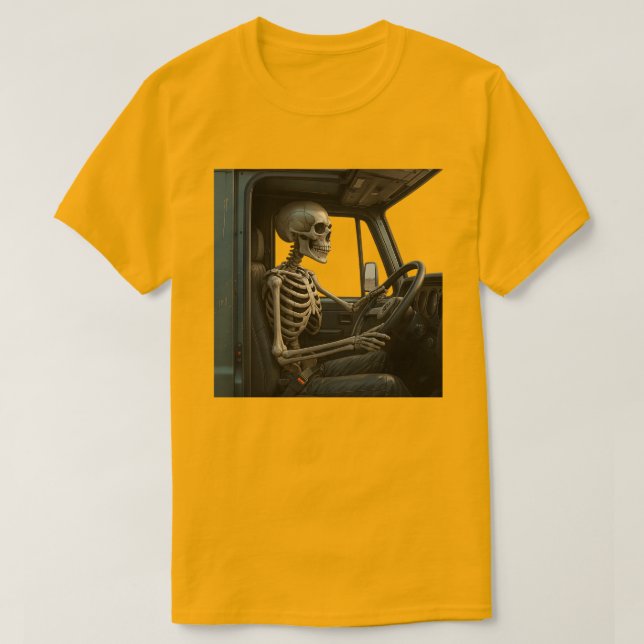 Skeleton Truck Driver  Men's Basic T-Shirt (Design Front)