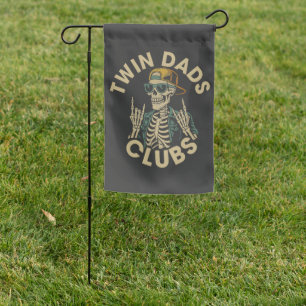 Skeleton Twin Dads Club Garden Flag
